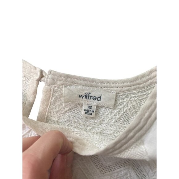 Wilfred White Sleeveless Embroidered Dress XS Lightweight Cotton - Picture 6 of 10